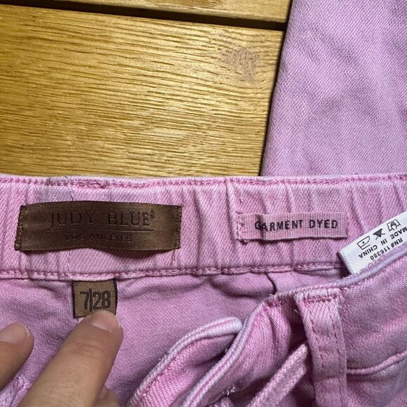 Judy Blue High Waist Garment Dyed Pink Jogger Denim 7/28 - Picture 6 of 11